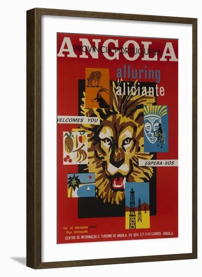 Alluring Angola Welcomes You, Tourism Office Travel Poster-null-Framed Giclee Print