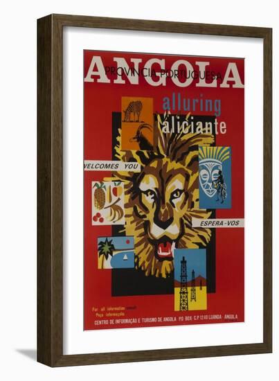 Alluring Angola Welcomes You, Tourism Office Travel Poster-null-Framed Giclee Print