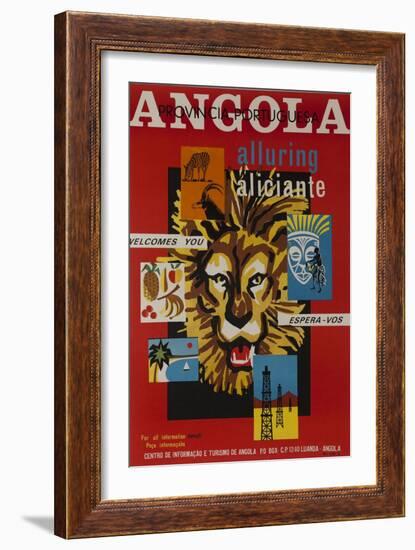 Alluring Angola Welcomes You, Tourism Office Travel Poster-null-Framed Giclee Print