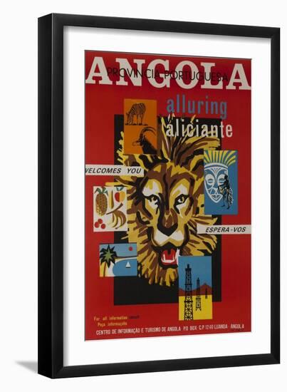 Alluring Angola Welcomes You, Tourism Office Travel Poster-null-Framed Giclee Print