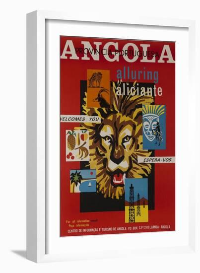 Alluring Angola Welcomes You, Tourism Office Travel Poster-null-Framed Giclee Print