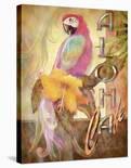 Blue Tail Rooster-Alma Lee-Stretched Canvas