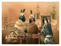 Blue Tail Rooster-Alma Lee-Stretched Canvas