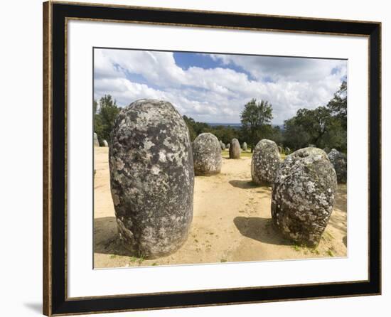 Almendres Cromlech Ancient Stone Circle. Portugal-Martin Zwick-Framed Photographic Print