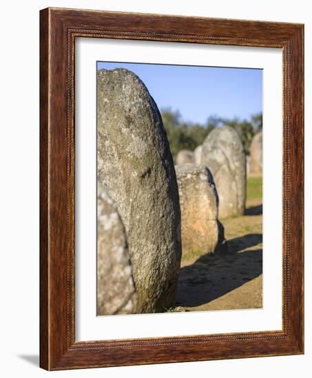 Almendres Cromlech Ancient Stone Circle. Portugal-Martin Zwick-Framed Photographic Print