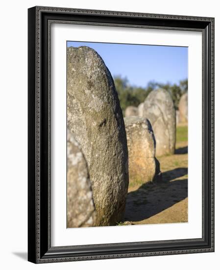 Almendres Cromlech Ancient Stone Circle. Portugal-Martin Zwick-Framed Photographic Print