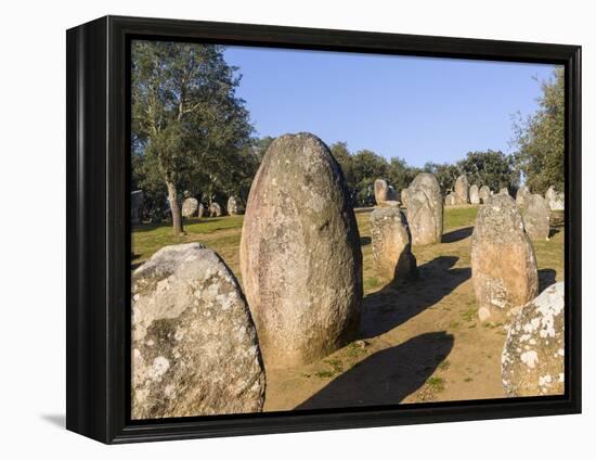 Almendres Cromlech Ancient Stone Circle. Portugal-Martin Zwick-Framed Premier Image Canvas