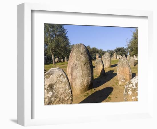Almendres Cromlech Ancient Stone Circle. Portugal-Martin Zwick-Framed Photographic Print