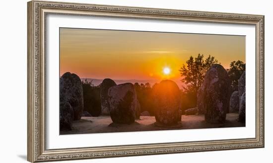 Almendres Cromlech Circle at sunset. Portugal-Martin Zwick-Framed Photographic Print