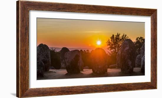 Almendres Cromlech Circle at sunset. Portugal-Martin Zwick-Framed Photographic Print