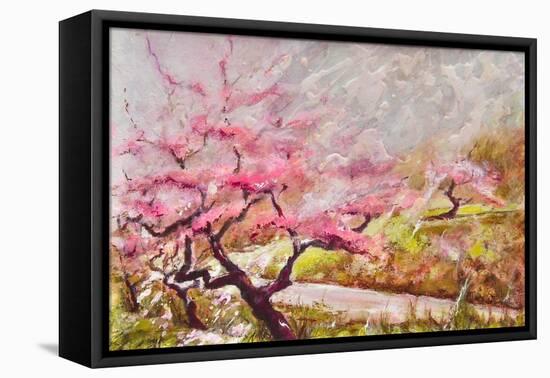 Almond Blossom In The Mountains-Mary Smith-Framed Premier Image Canvas