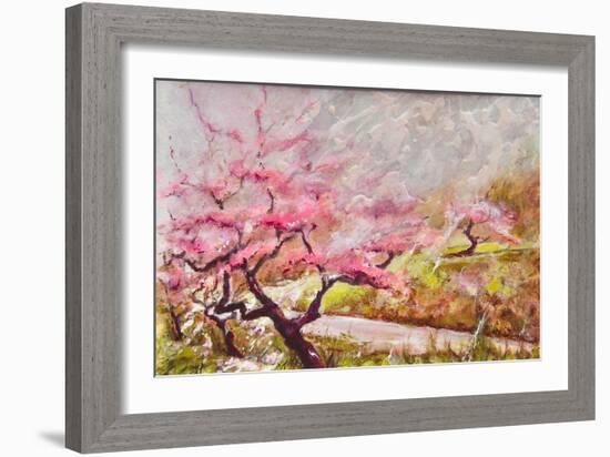 Almond Blossom In The Mountains-Mary Smith-Framed Giclee Print