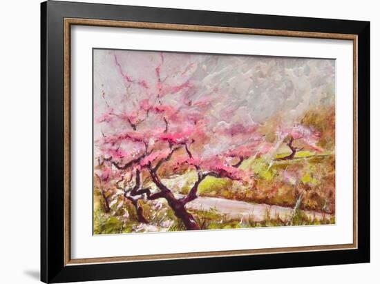 Almond Blossom In The Mountains-Mary Smith-Framed Giclee Print