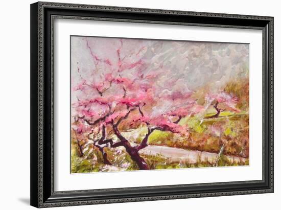 Almond Blossom In The Mountains-Mary Smith-Framed Giclee Print