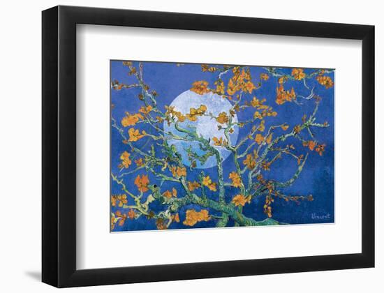 Almond Branches by Moonlight-null-Framed Art Print