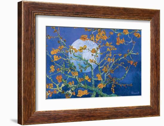 Almond Branches by Moonlight-null-Framed Art Print