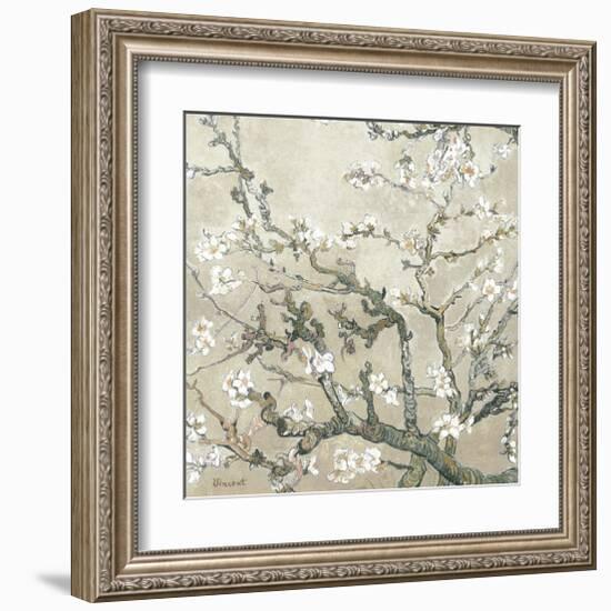 Almond Branches in Bloom, San Remy, c.1890 (tan)-Vincent van Gogh-Framed Premium Giclee Print