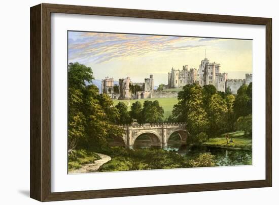 Alnwick Castle, Northumberland, Home of the Duke of Northumberland, C1880-Benjamin Fawcett-Framed Giclee Print