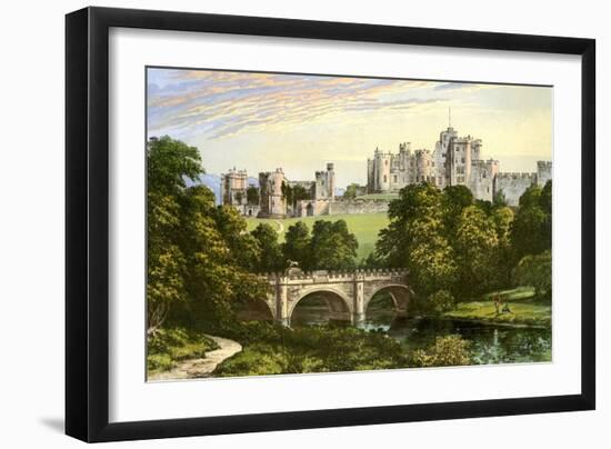 Alnwick Castle, Northumberland, Home of the Duke of Northumberland, C1880-Benjamin Fawcett-Framed Giclee Print