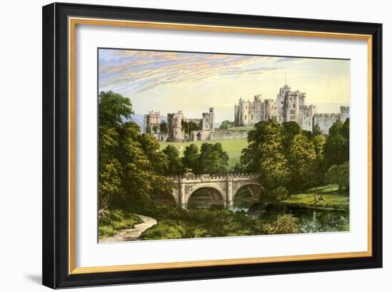 Alnwick Castle, Northumberland, Home of the Duke of Northumberland, C1880-Benjamin Fawcett-Framed Giclee Print