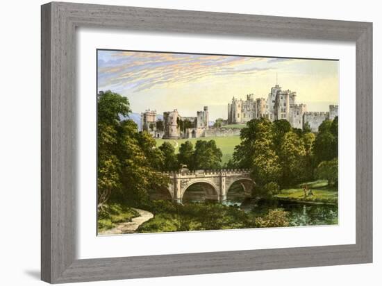 Alnwick Castle, Northumberland, Home of the Duke of Northumberland, C1880-Benjamin Fawcett-Framed Premium Giclee Print