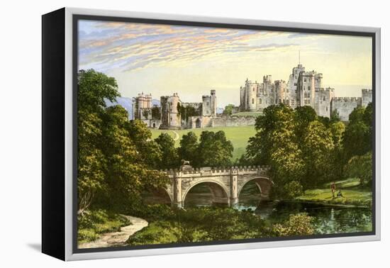 Alnwick Castle, Northumberland, Home of the Duke of Northumberland, C1880-Benjamin Fawcett-Framed Premier Image Canvas