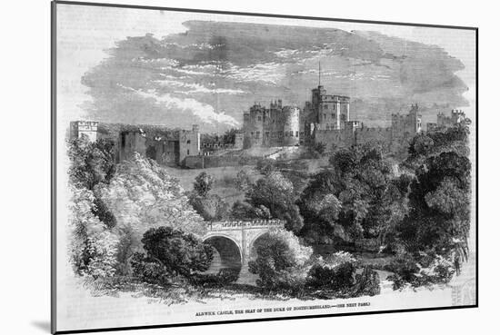 Alnwick Castle, Northumberland, Seat of the Duke of Northumberland-null-Mounted Art Print