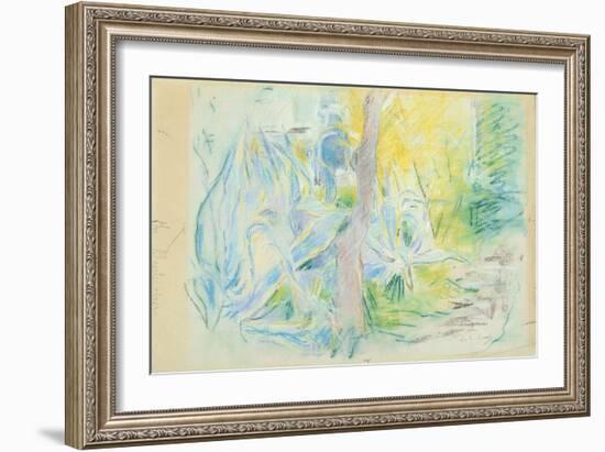 Aloes at Villa Ratti, 1889 (Pastel on Paper)-Berthe Morisot-Framed Giclee Print