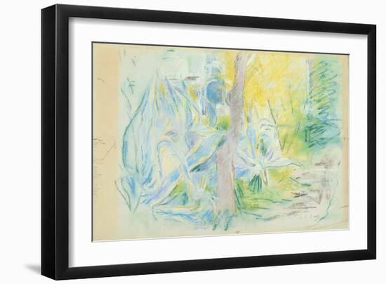 Aloes at Villa Ratti, 1889 (Pastel on Paper)-Berthe Morisot-Framed Giclee Print