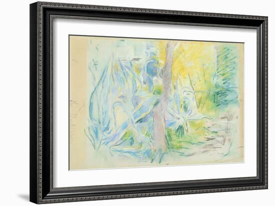 Aloes at Villa Ratti, 1889 (Pastel on Paper)-Berthe Morisot-Framed Giclee Print