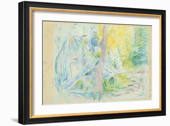 Aloes at Villa Ratti, 1889 (Pastel on Paper)-Berthe Morisot-Framed Giclee Print