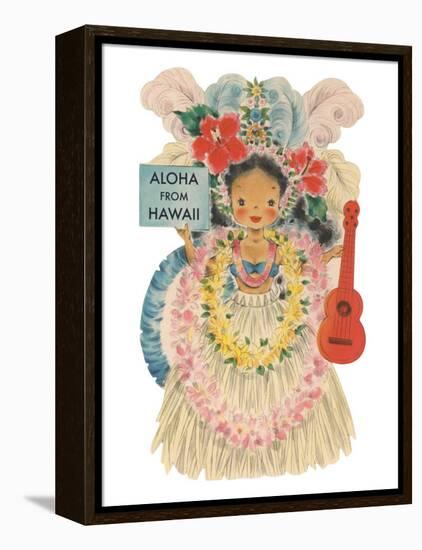 Aloha from Hawaii, Doll with Ukulele-null-Framed Stretched Canvas