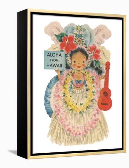 Aloha from Hawaii, Doll with Ukulele-null-Framed Stretched Canvas