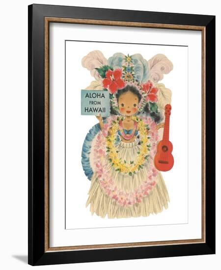 Aloha from Hawaii, Doll with Ukulele-null-Framed Art Print