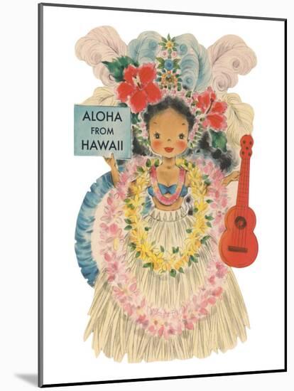 Aloha from Hawaii, Doll with Ukulele-null-Mounted Art Print