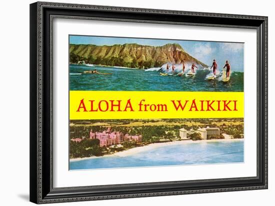 Aloha from Waikiki, Hawaii-null-Framed Art Print