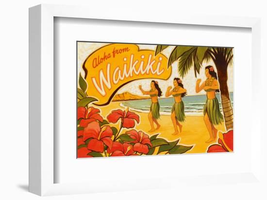 Aloha from Waikiki-null-Framed Art Print