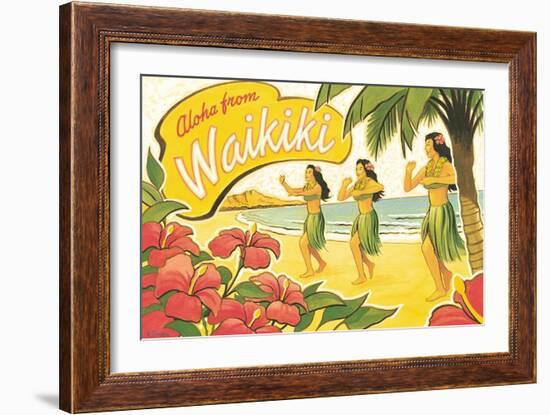 Aloha from Waikiki-Kerne Erickson-Framed Art Print