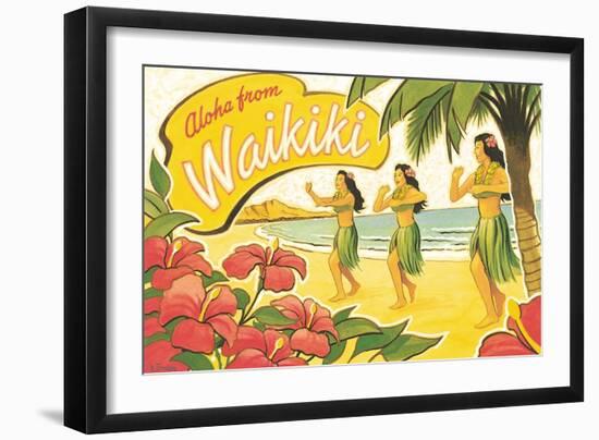 Aloha from Waikiki-Kerne Erickson-Framed Art Print