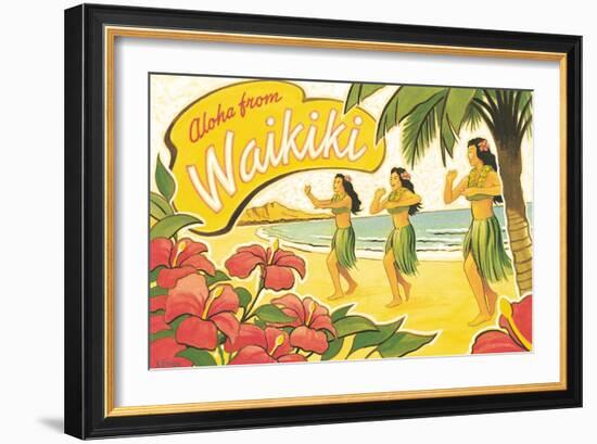 Aloha from Waikiki-Kerne Erickson-Framed Art Print