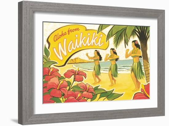 Aloha from Waikiki-Kerne Erickson-Framed Art Print
