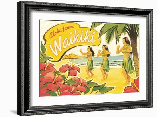 Aloha from Waikiki-Kerne Erickson-Framed Art Print