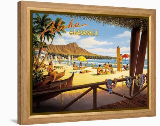 Aloha Hawaii-Kerne Erickson-Framed Stretched Canvas