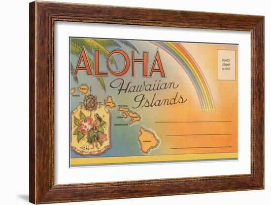 Aloha, Hawaiian Islands, Folder-null-Framed Art Print