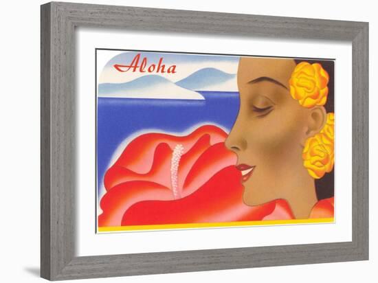 Aloha, Island Maiden-null-Framed Art Print