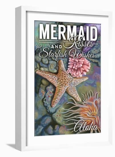 Aloha - Mermaid Kisses and Starfish Wishes - Tidepool-Lantern Press-Framed Art Print