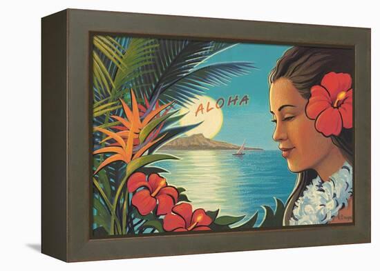 Aloha Moonrise-Kerne Erickson-Framed Stretched Canvas