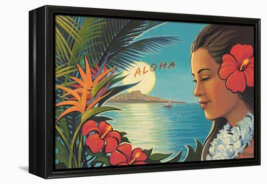 Aloha Moonrise-Kerne Erickson-Framed Stretched Canvas