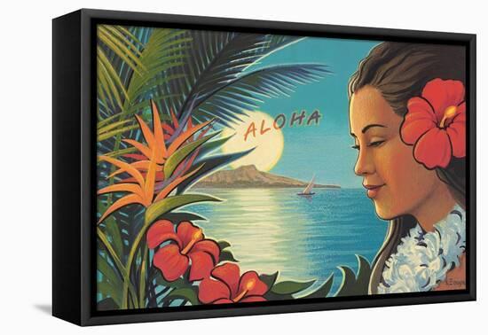 Aloha Moonrise-Kerne Erickson-Framed Stretched Canvas