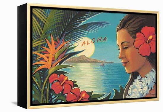 Aloha Moonrise-Kerne Erickson-Framed Stretched Canvas